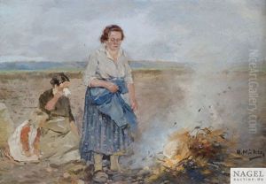 Bei Der Kartoffelernte by Hugo Muehlig