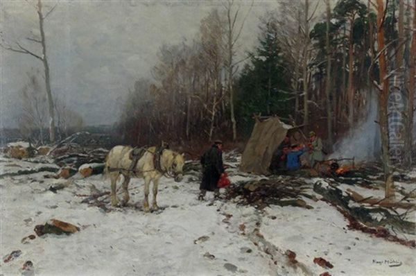 Winter Camp Scene - view 1