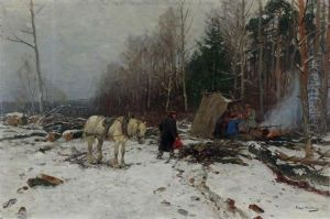 Winter Camp Scene