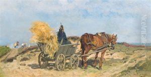 Hessische Bauern Bei Der Arbeit by Hugo Muehlig