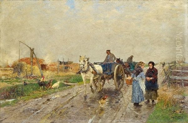 Landstrasse Mit Pferdewagen - view 1