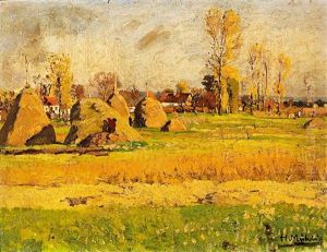 Herbstliche Felder Bei Unterbach Am Niederrhein by Hugo Muehlig
