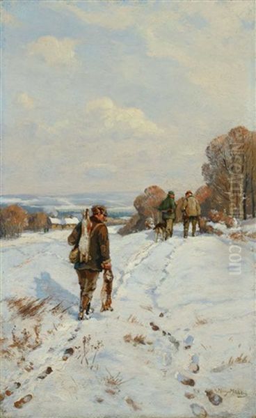 Jager In Verschneiter Landschaft - view 1