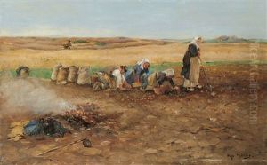 Bei Der Kartoffelernte by Hugo Muehlig
