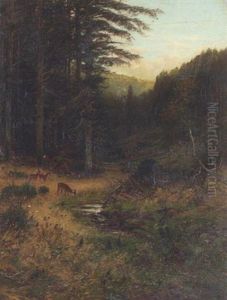 Rehe Am Waldbach by Hugo Muehlig