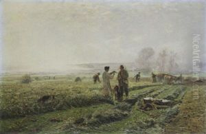 Die Visite. Ein Jager Bei Den Bauernauf Dem Feld Die Visite. Ein Jager Bei Den Bauernauf Dem Feld