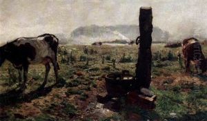 Weidelandschaft Mit Rindern by Hugo Muehlig