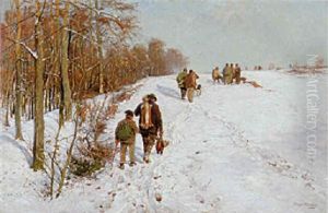 Treibjagd Im Winter Treibjagd Im Winter