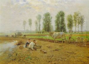 Mittagsrast Bei Der Kartoffelernte Mittagsrast Bei Der Kartoffelernte