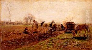 Kartoffelernte Bei Willingshausen by Hugo Muehlig