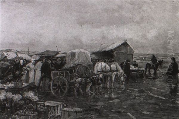 Marktszene Vor Dunenlandschaft - view 1