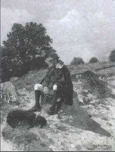 Rastender Schafhirte Mit Seinem Hund by Hugo Muehlig