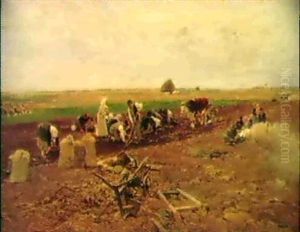 Bei Der Kartoffelernte by Hugo Muehlig