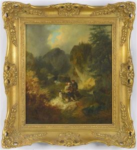 Two Hunters With A Boar by Meno Muehlig