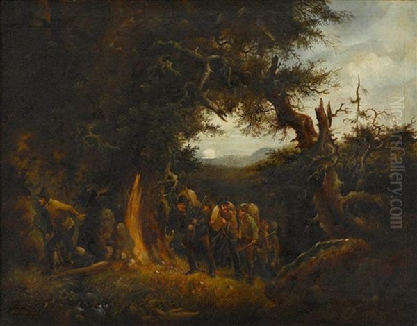 Schmuggler In Nachtlicher Waldlandschaft - view 1