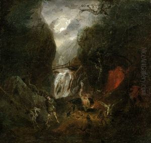 Szene Aus Dem Freischutz - Max Und Kaspar Giesen Die Kugeln In Der Wolfsschlucht