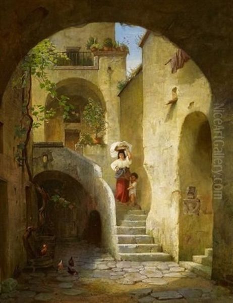Im Innenhof Eines Italienischen Gehofts - view 1