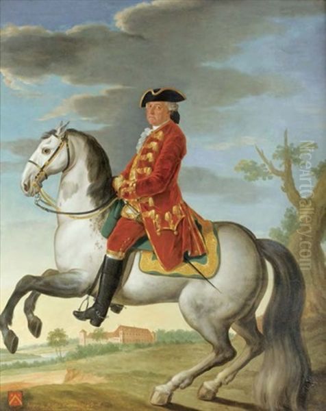 Portrait Equestre De Henri De Riollet, Comte De Morteuil - view 1