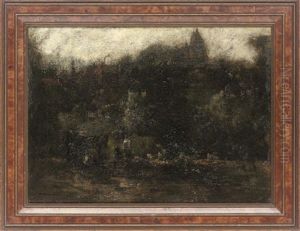 Travellers Resting By A Stream by Henry Muhrman