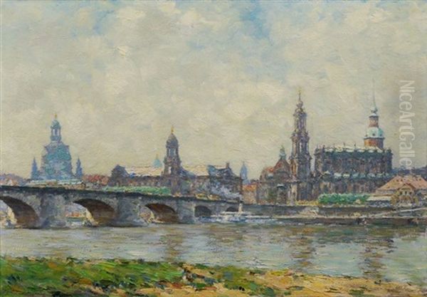Dresden - Blick Vom Neustadter Ufer Auf Die Altstadt - view 1