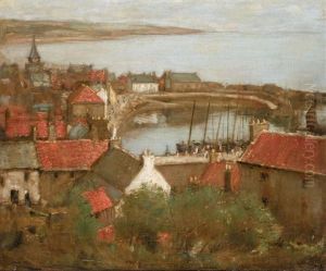 The Harbour At Stonehaven by David Thomas Muirhead