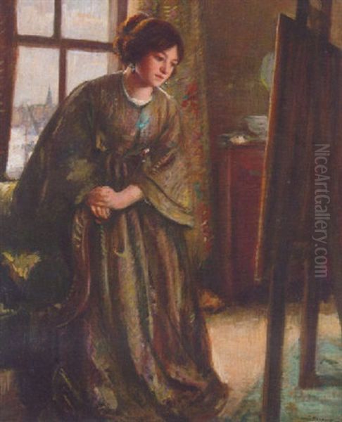 Admiring Her Portrait - view 1