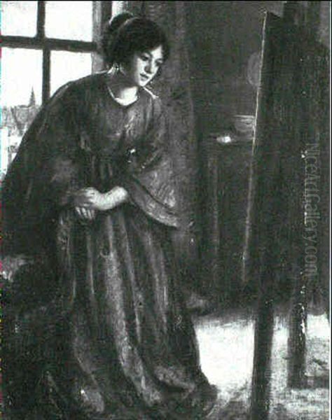 Admiring Her Portrait - view 1