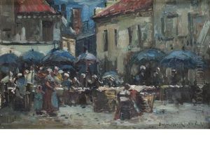 The Village Market (+ City Bridge; 2 Works) by John Muirhead