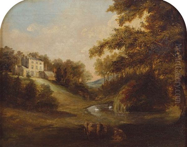 A Wooded River Landscape With A Georgian Country House - view 1