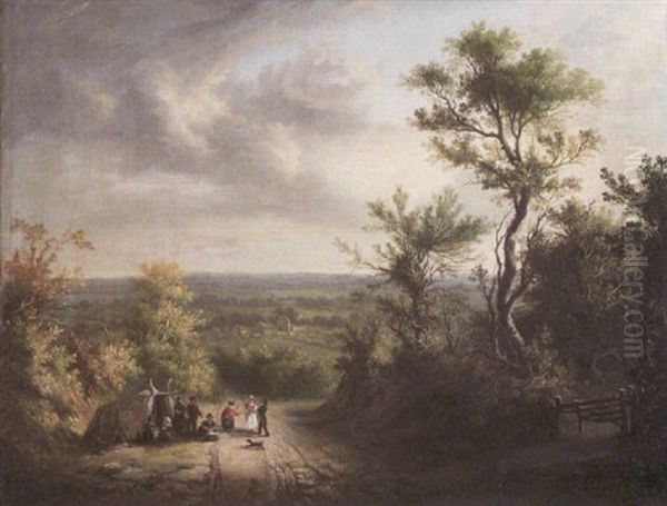 Roadside With Gypsies' Encampment - view 1