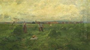 Peasant Workers, Barbizon by Carl Eugene Mulertt