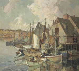 An Ever-busy Harbor, Gloucester, Massachusetts by Frederick J. Mulhaupt