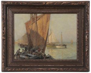 Harbour Of St. Pierre Or St. Ives by Frederick J. Mulhaupt