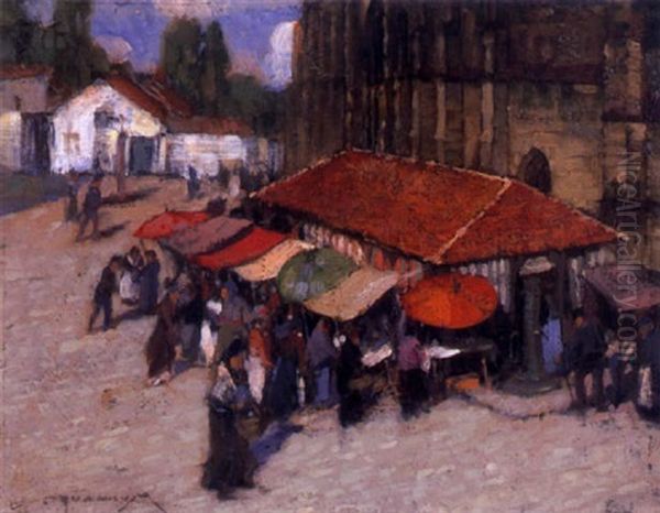 Market At Moret, France - view 1
