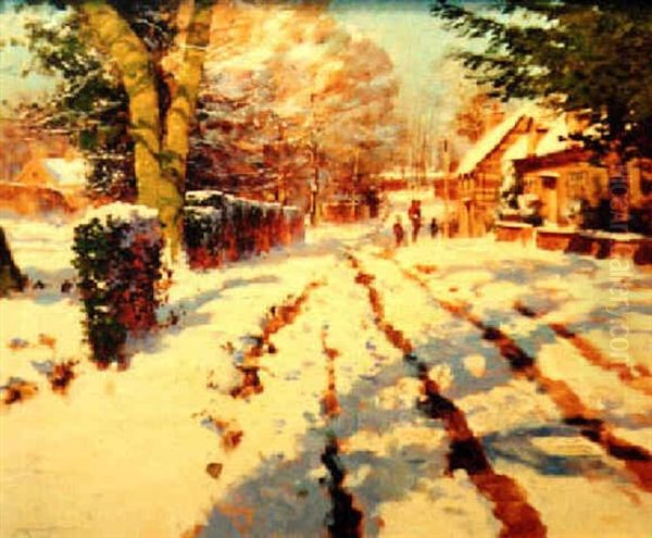 Town Street In Winter - view 1