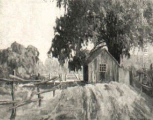 Autumn Landscape With Barn by Frederick J. Mulhaupt