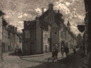 Street In Moret, France by Frederick J. Mulhaupt