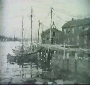 Evening, Wheeler's Wharf/a Gloucester Harbor View by Frederick J. Mulhaupt