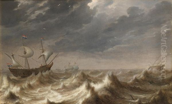 Dutch And Spanish Vessels In Choppy Waters - view 1