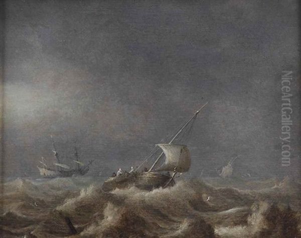 Fishing Vessels In Stormy Seas - view 1