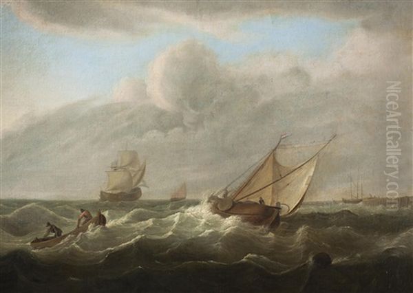 Fishermen On A Stormy Sea - view 1
