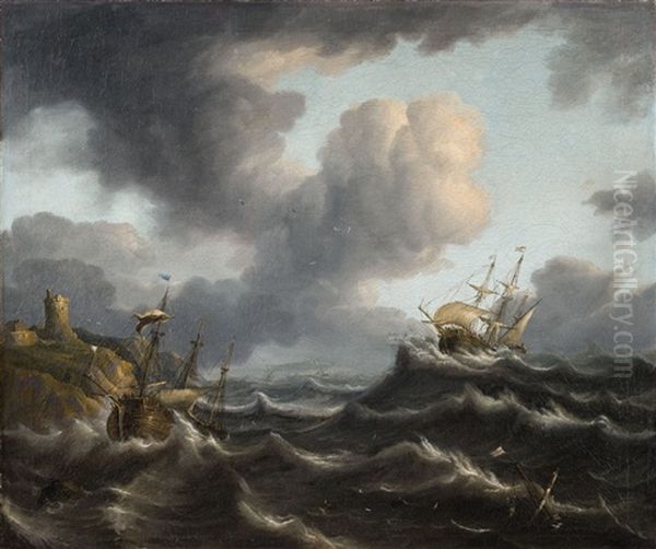 A Shipwreck In Rough Seas - view 1