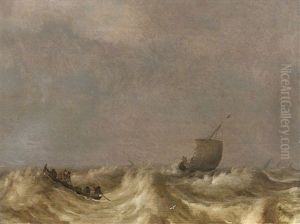 Stormy Sea With Fishing Boats by Pieter Mulier the Elder