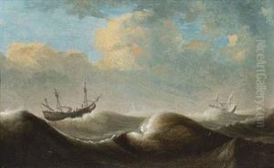 Shipping In Choppy Seas by Pieter Mulier the Elder