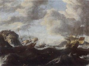 Dutch Men-o'-war And Other Shipping In A Stormy Sea Dutch Men-o'-war And Other Shipping In A Stormy Sea