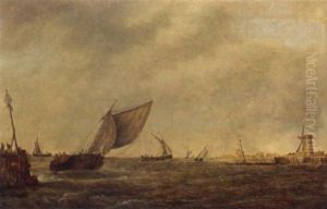 Shipping In A Stiff Breeze by Pieter Mulier the Elder