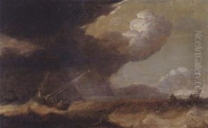 Ships Tossed On A Stormy Sea by Pieter Mulier the Elder