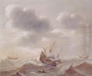 A Threemaster Offshore In A Gale With Jonah And The Whale, Other Shipping Beyond