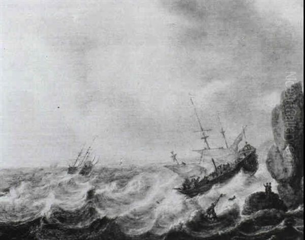A Ship Foundering On A Rocky Coast - view 1