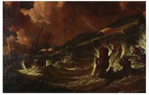 Shipping In Stormy Seas by Pieter Mulier the Younger